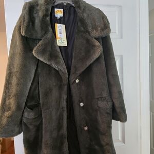 C&C California Dark Brown Faux Fur Coat